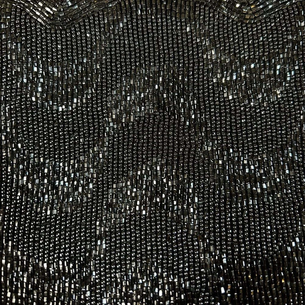 Elegant Black Beaded Evening Bag